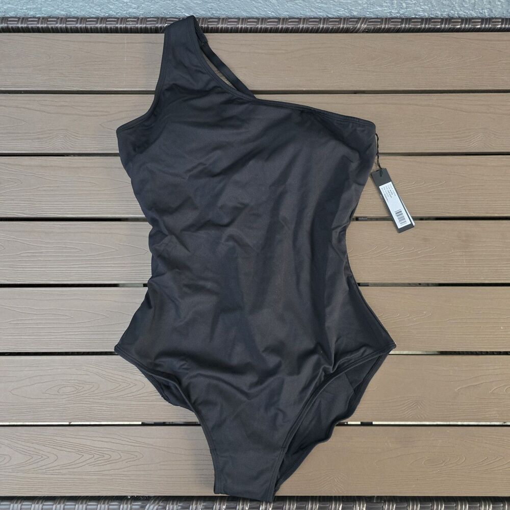 Ta3 Women's Solid One Sidey Corset Shape One Piece Swimsuit Sz XL Short New